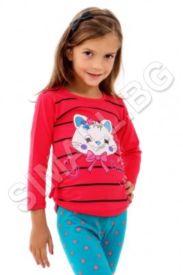 Детска блуза с дълъг ръкав за момичета от 3 до 7 години